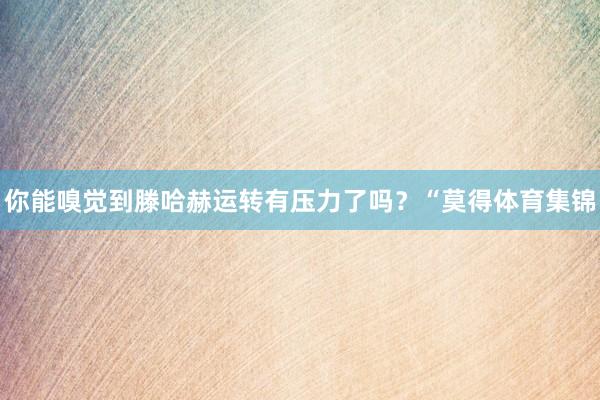 你能嗅觉到滕哈赫运转有压力了吗？“莫得体育集锦