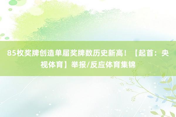 85枚奖牌创造单届奖牌数历史新高！【起首：央视体育】举报/反应体育集锦