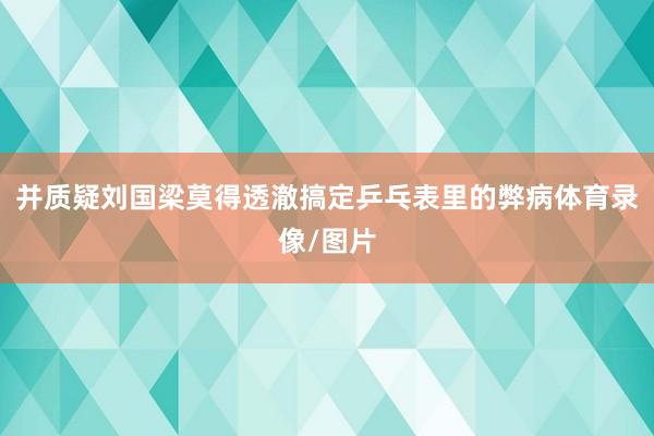 并质疑刘国梁莫得透澈搞定乒乓表里的弊病体育录像/图片